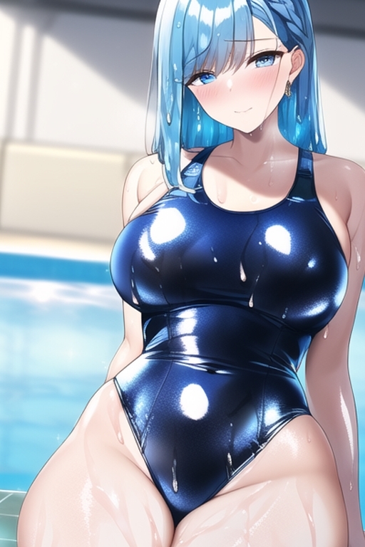 濡れテカ光沢スク水お姉さん