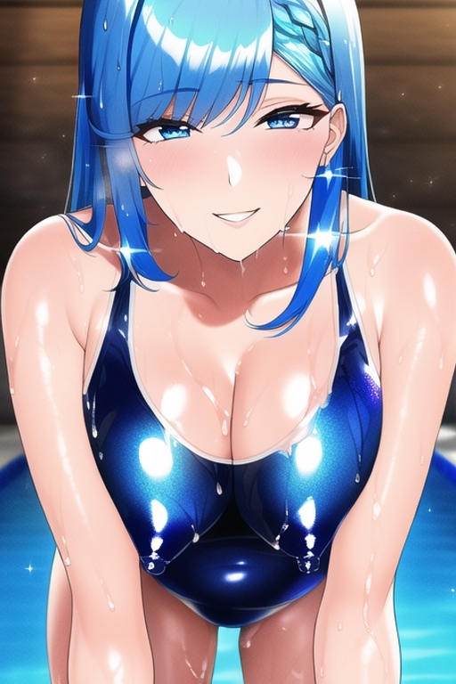 濡れテカ光沢スク水お姉さん