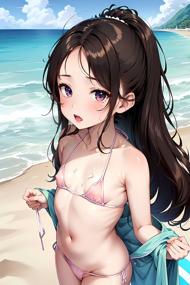 [ロリビーチ]従妹と一緒にビーチにやってきました。今日から彼女はメスです。(画像189枚)