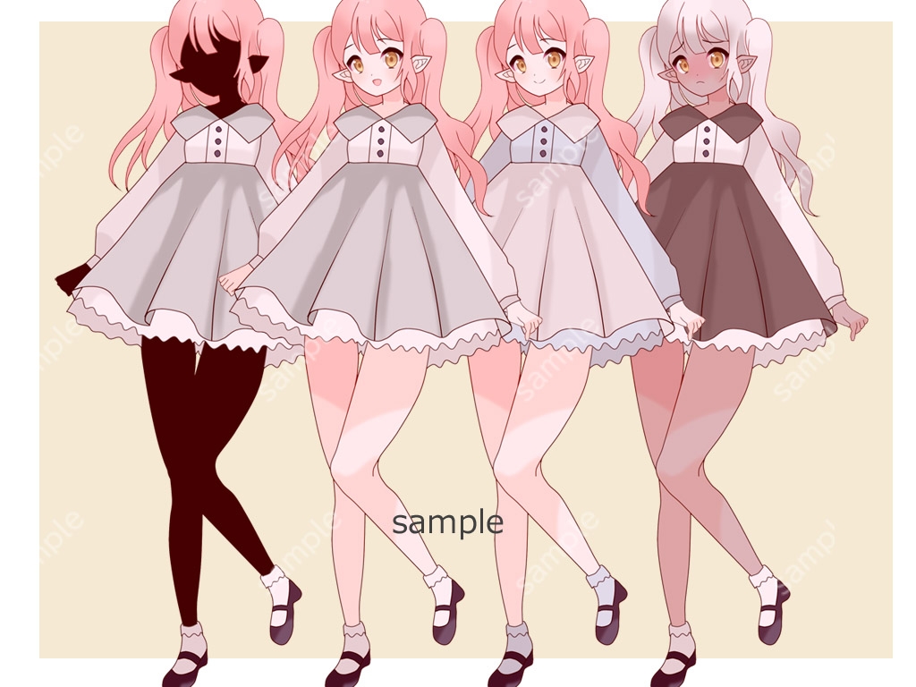 全身立ち絵素材・《エルフセット》