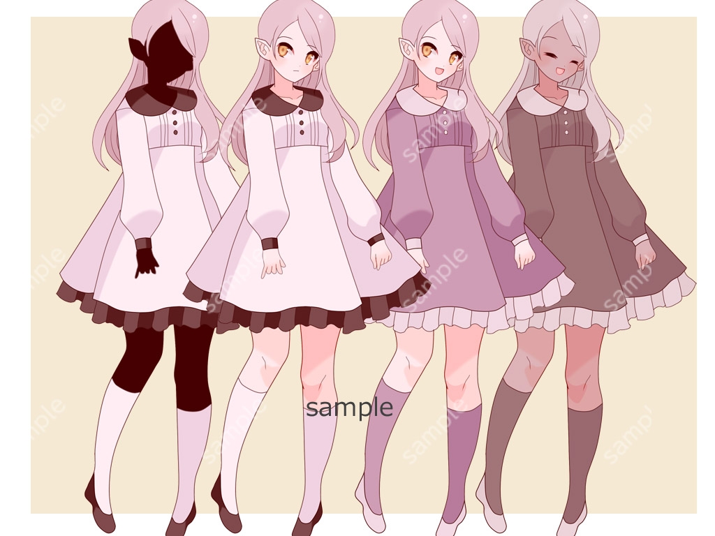全身立ち絵素材・《エルフセット》