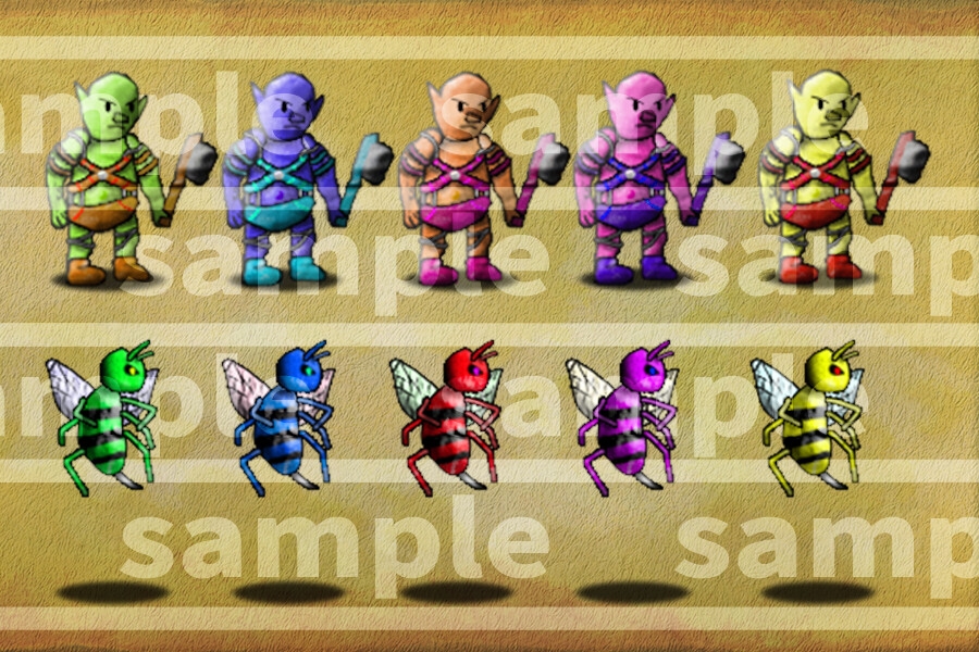 【素材】【Color&Gray】モンスター1