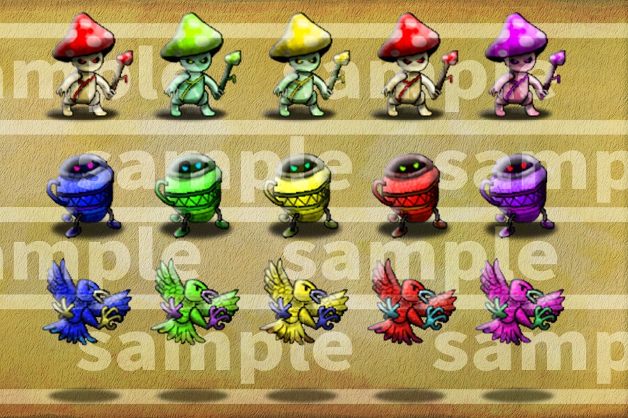 【素材】【Color&Gray】モンスター1