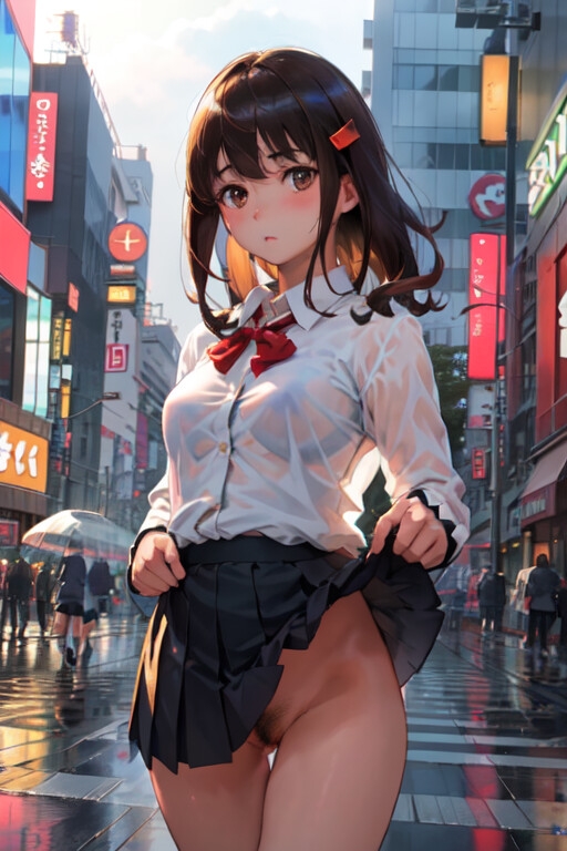 恥ずかしがりながらスカートをめくってアソコを見せてくれる女の子集【205枚】