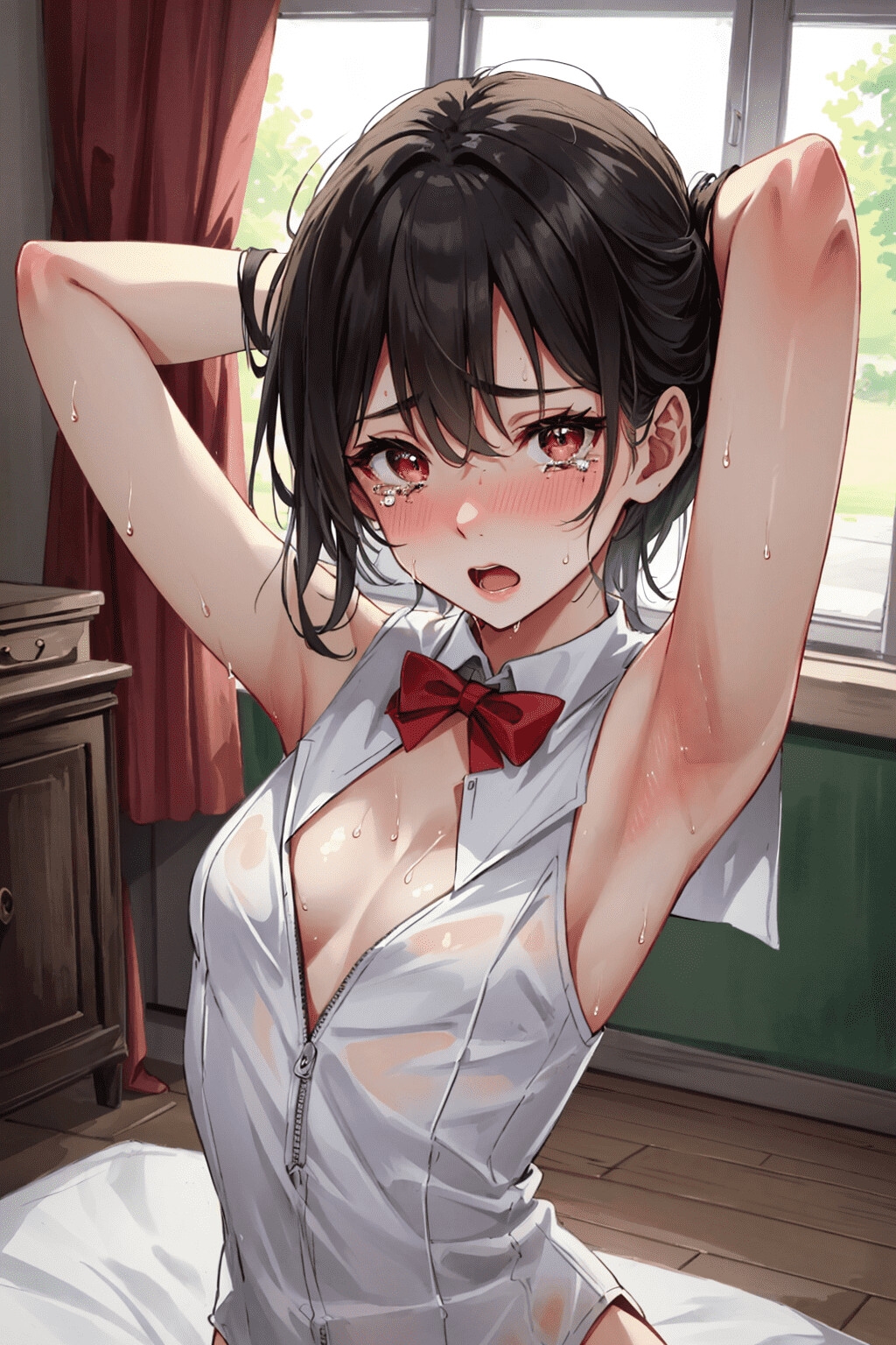 涙目の女の子に脇を見せてもらうCG集