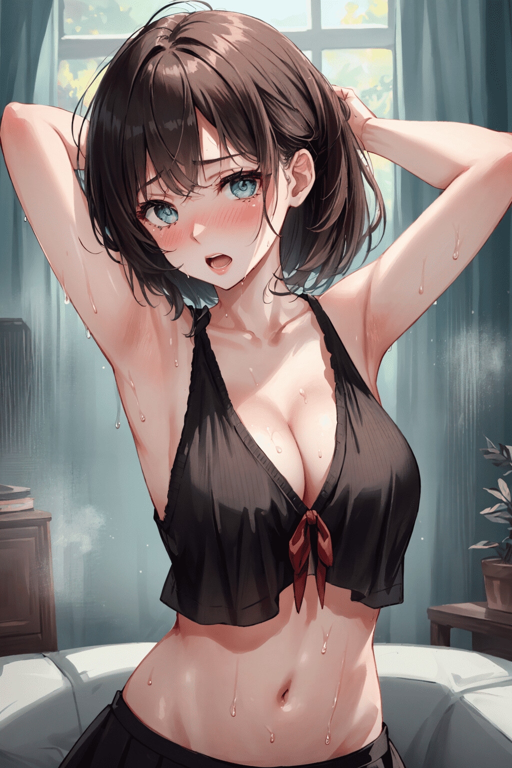 涙目の女の子に脇を見せてもらうCG集