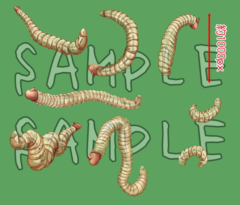 触手素材4_芋虫