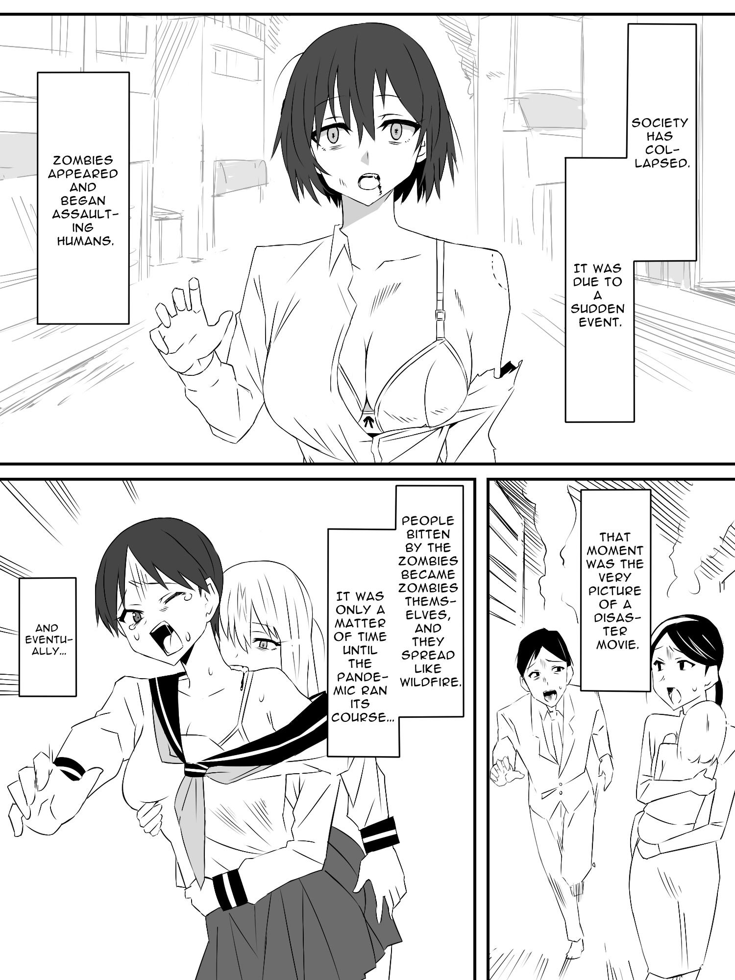 【英語版】ゾンビハーレムライフ～抗体持ちの俺と爆乳ゾンビ～