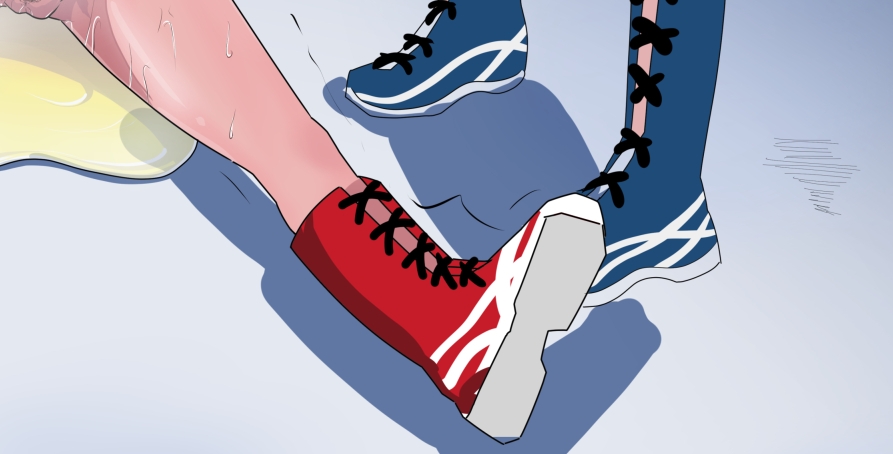 格闘少女失神白目痙攣KO