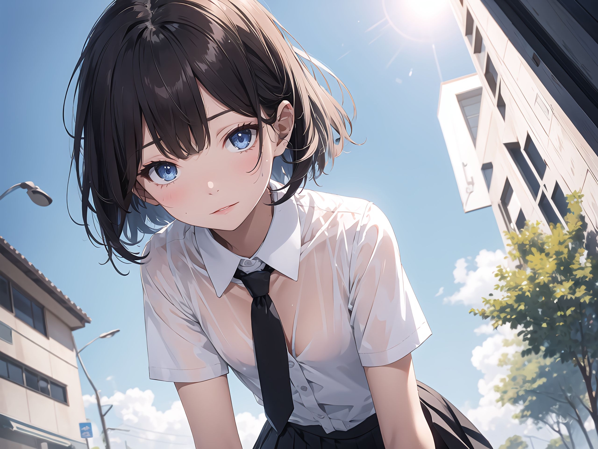 色白細身少女画集【びしょ濡れ露出編】