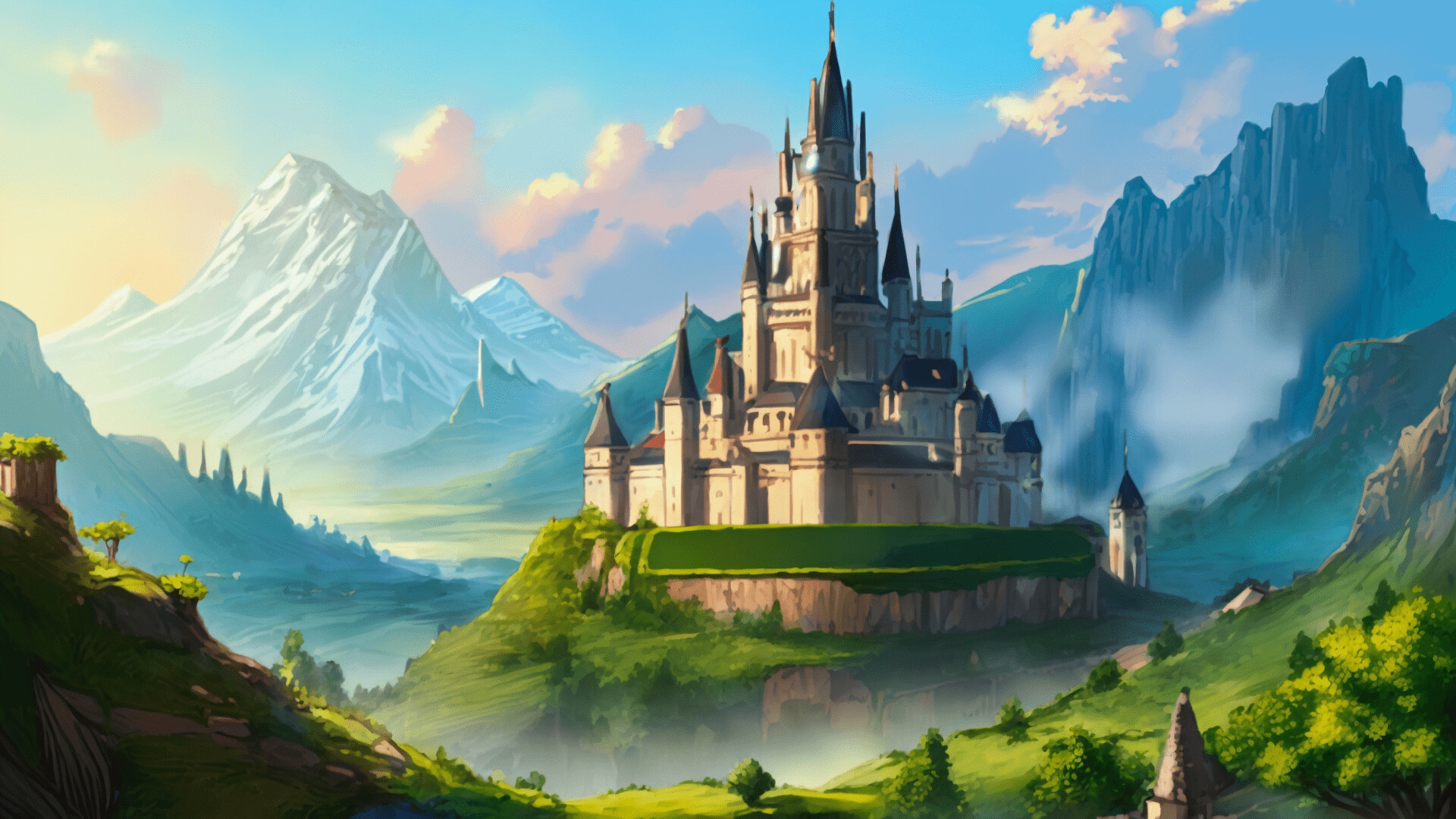 ファンタジーシリーズ第2弾!城と森!AI生成された背景画像126枚!