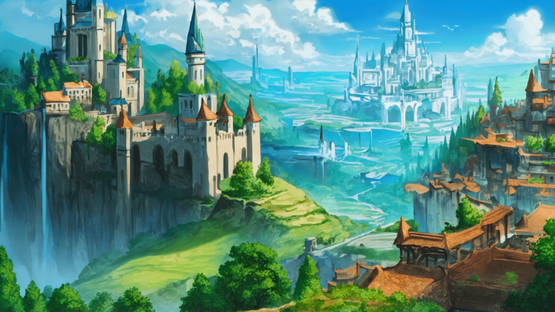 ファンタジーシリーズ第2弾!城と森!AI生成された背景画像126枚!