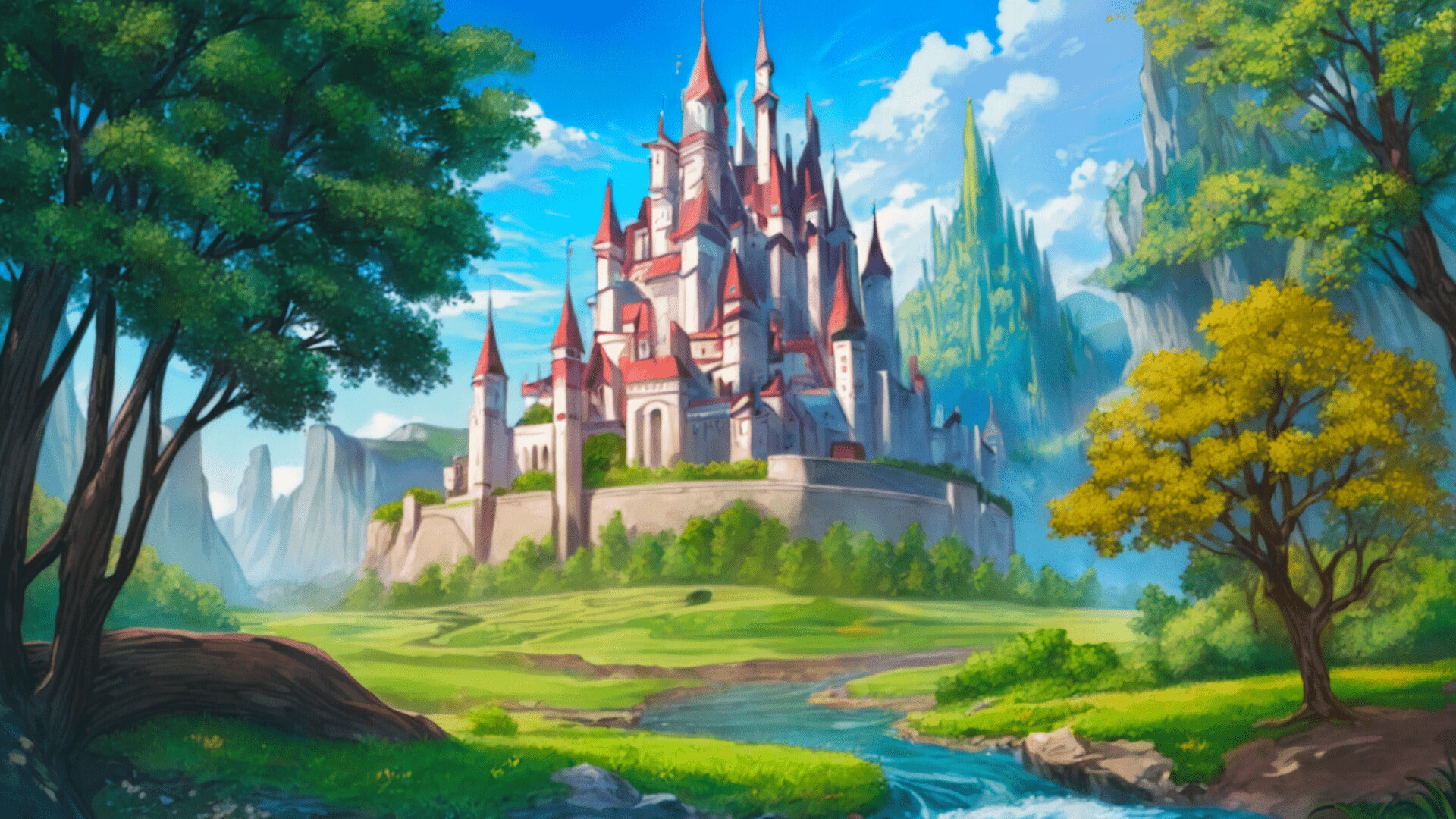 ファンタジーシリーズ第2弾!城と森!AI生成された背景画像126枚!