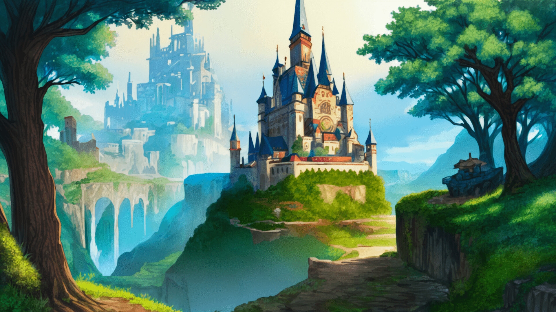 ファンタジーシリーズ第2弾!城と森!AI生成された背景画像126枚!