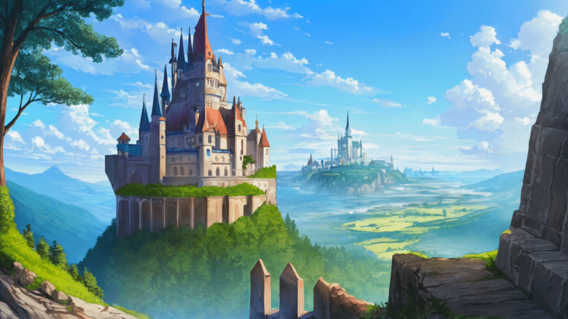 ファンタジーシリーズ第2弾!城と森!AI生成された背景画像126枚!