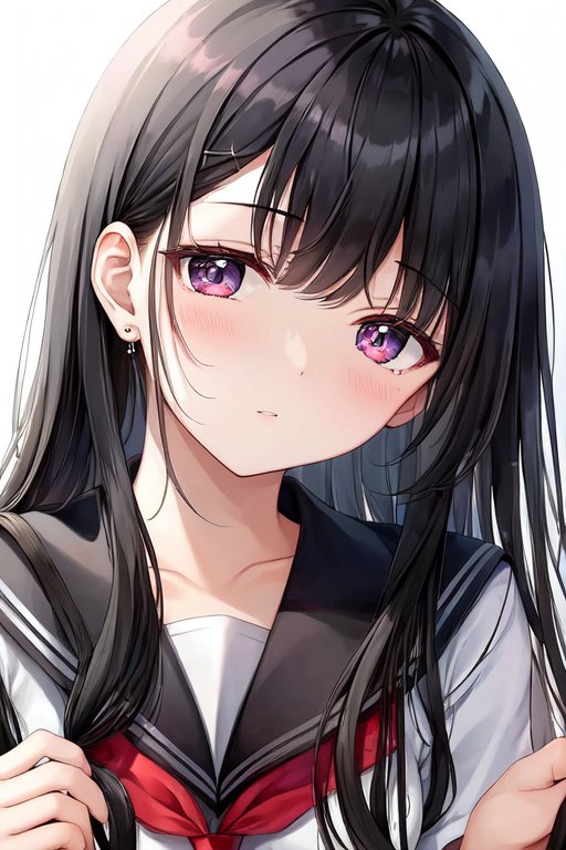 巨乳黒髪ロングヘアの幼馴染ちゃんイラスト集