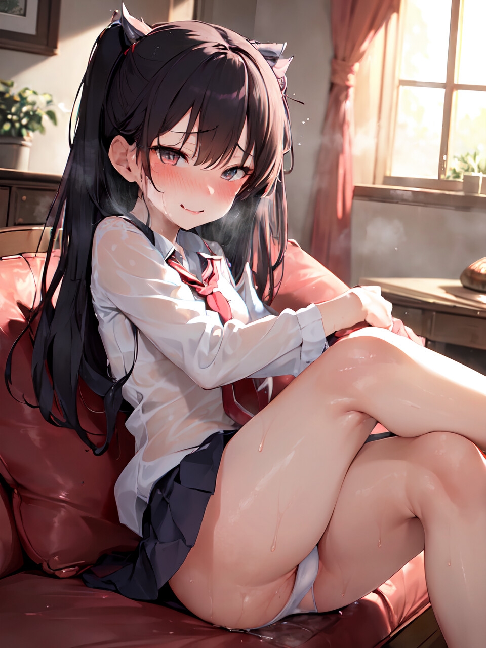 汗だく少女のパンツ見せつけ誘惑 X 分からせセックス!