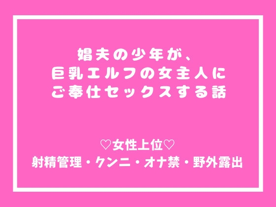 娼夫の少年が、巨乳エルフの女主人にご奉仕セックスする話