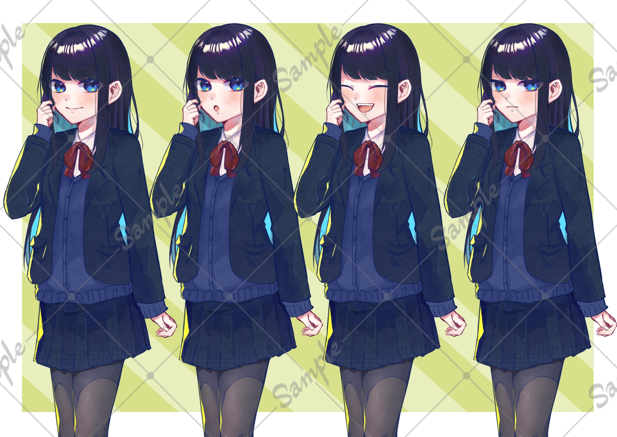 【商用OK】黒髪ストレートの制服女の子