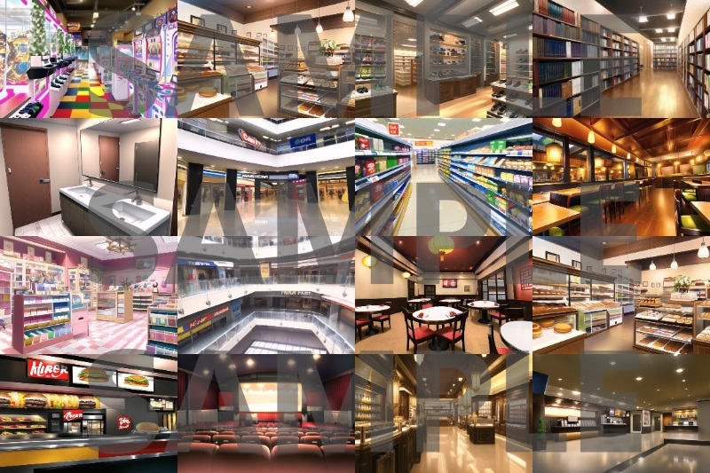 【400枚】現代日本 街中画像背景集【店舗/町並/病院】