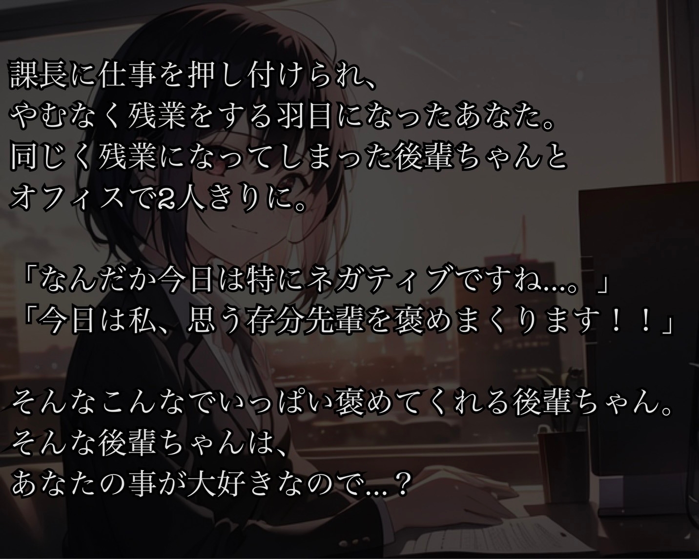 【癒し励まし】実はあなたのことが大好きな会社の後輩ちゃんは、あなたのことを励ましたい【ぎゅー有り】