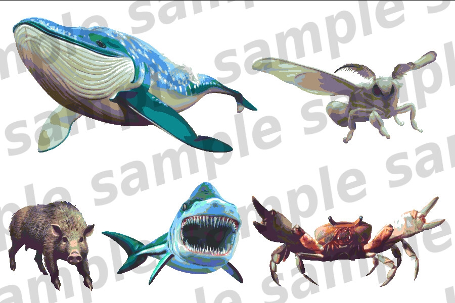 モンスターイラスト素材集「獣・虫・水生 part1」