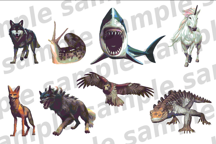 モンスターイラスト素材集「獣・虫・水生 part1」