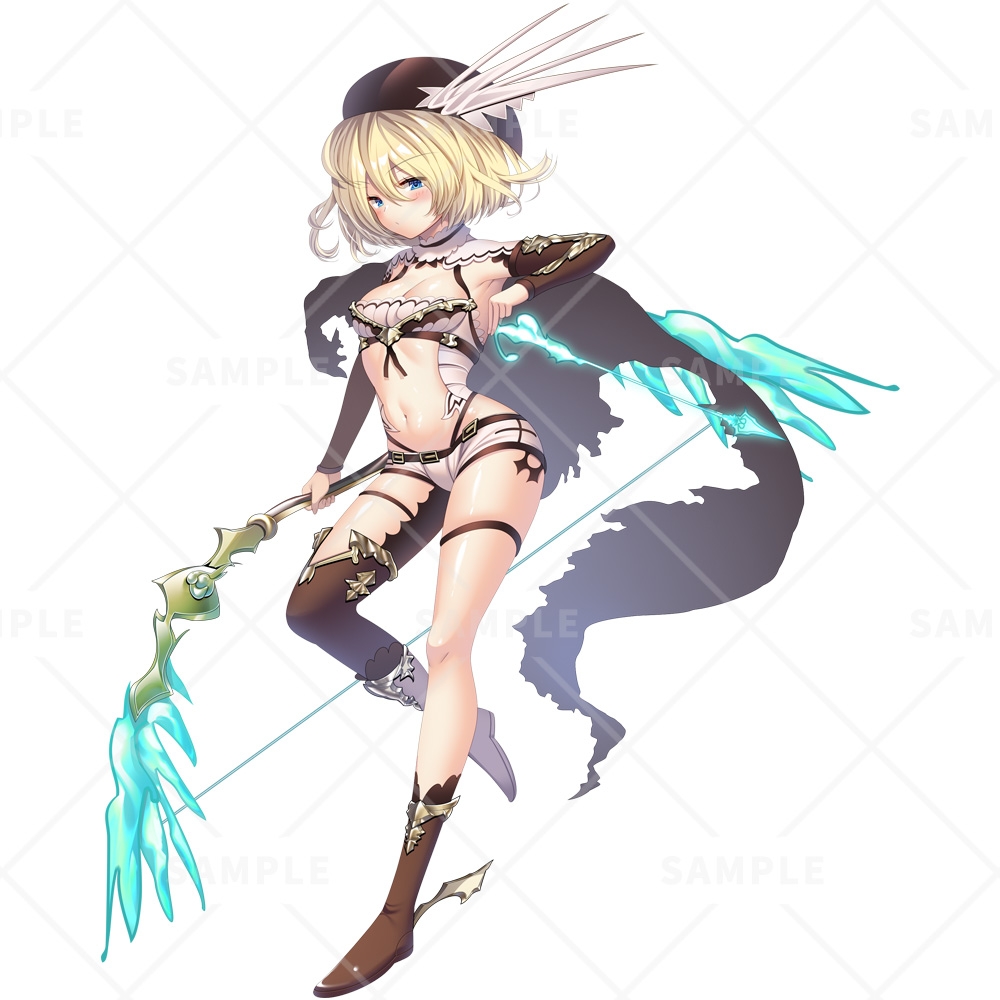 立ち絵素材_77(魔導弓女子)表情9種+弓