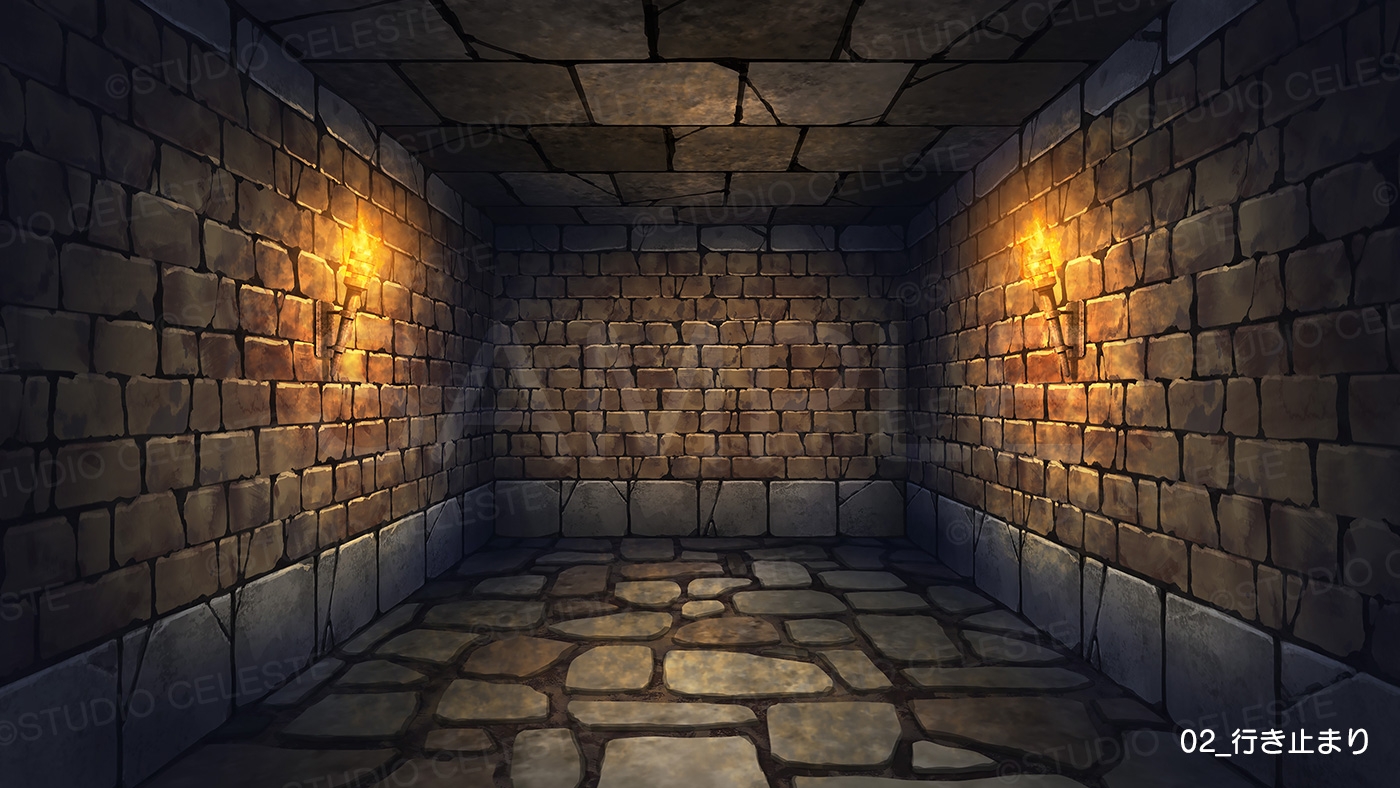 【背景素材集】ダンジョン通路セット