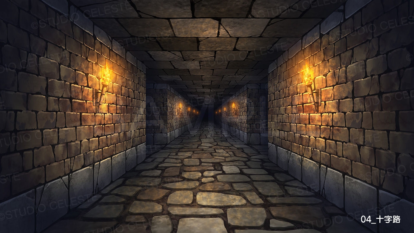 【背景素材集】ダンジョン通路セット