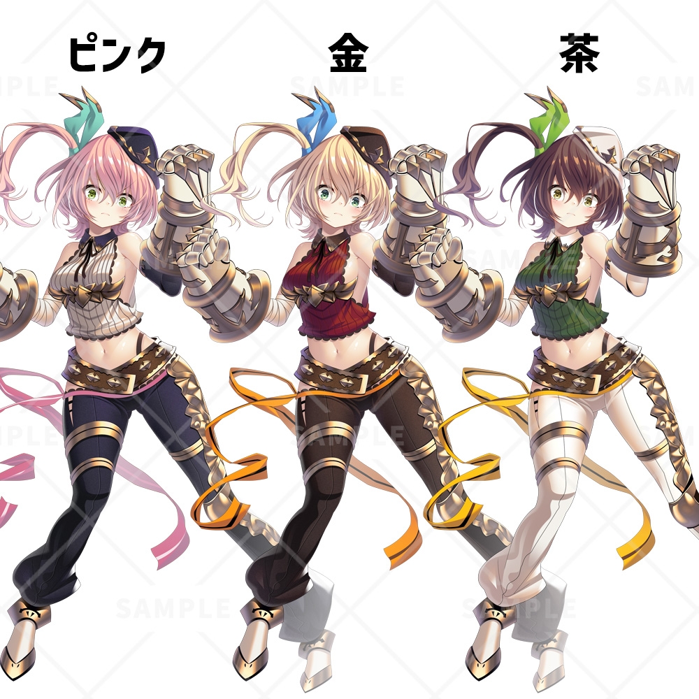 立ち絵素材_79(格闘家女子)3色セット