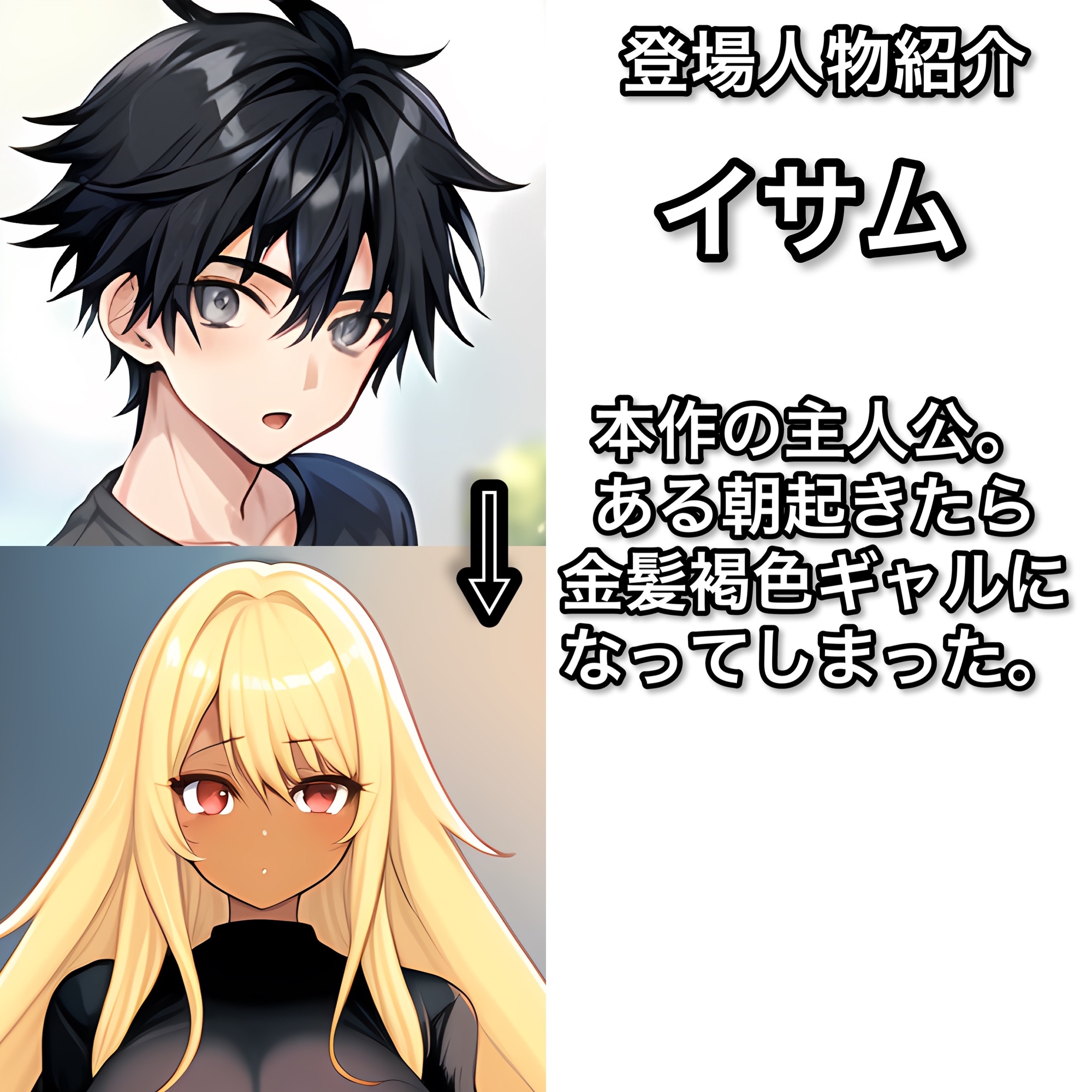 ある朝起きたら金髪褐色ギャルになってしまった!