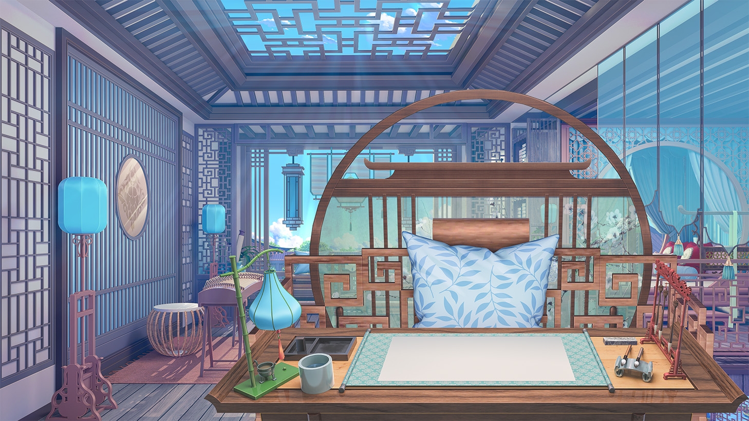 背景素材:中華風の部屋