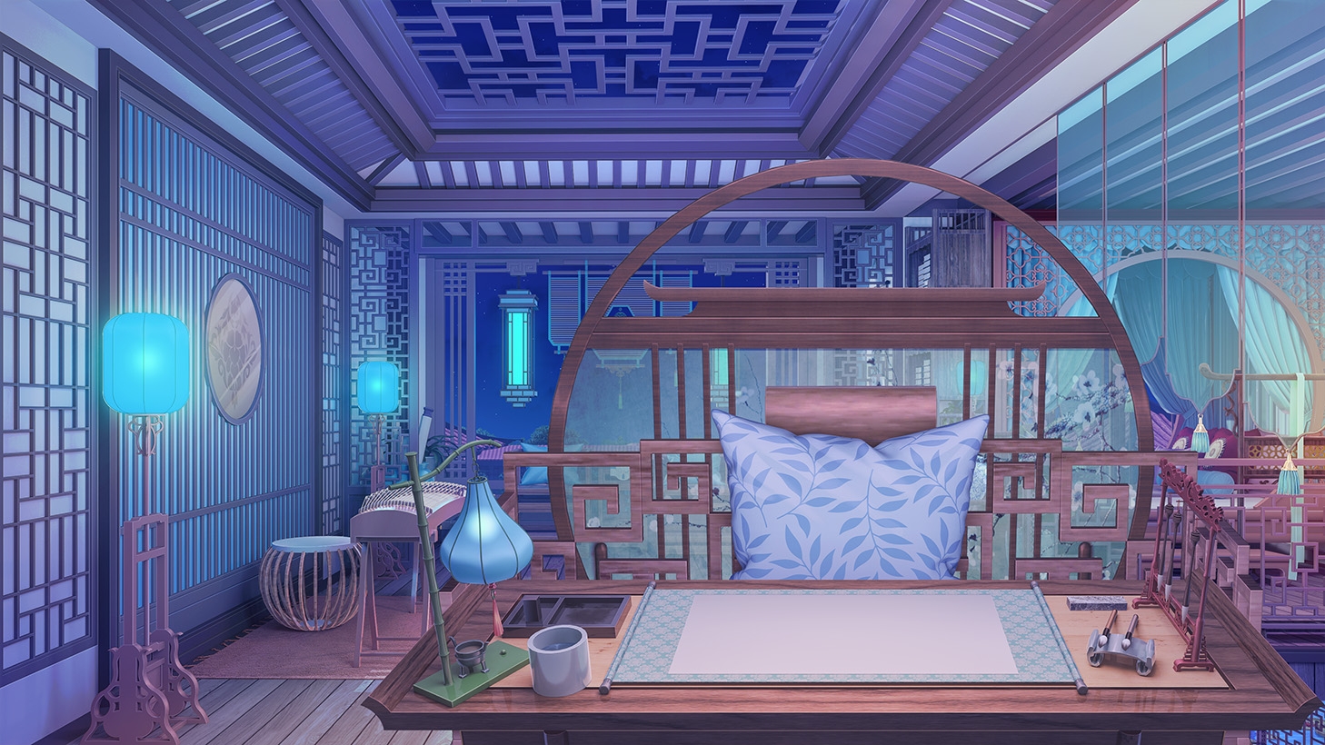 背景素材:中華風の部屋