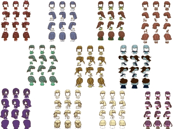 RPGツクールでも使える女性のRPG職業キャラチップ