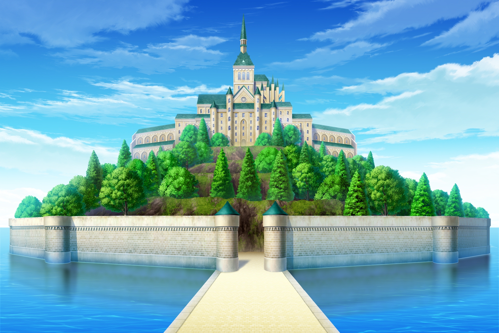 単品5種背景素材v03b海上の城