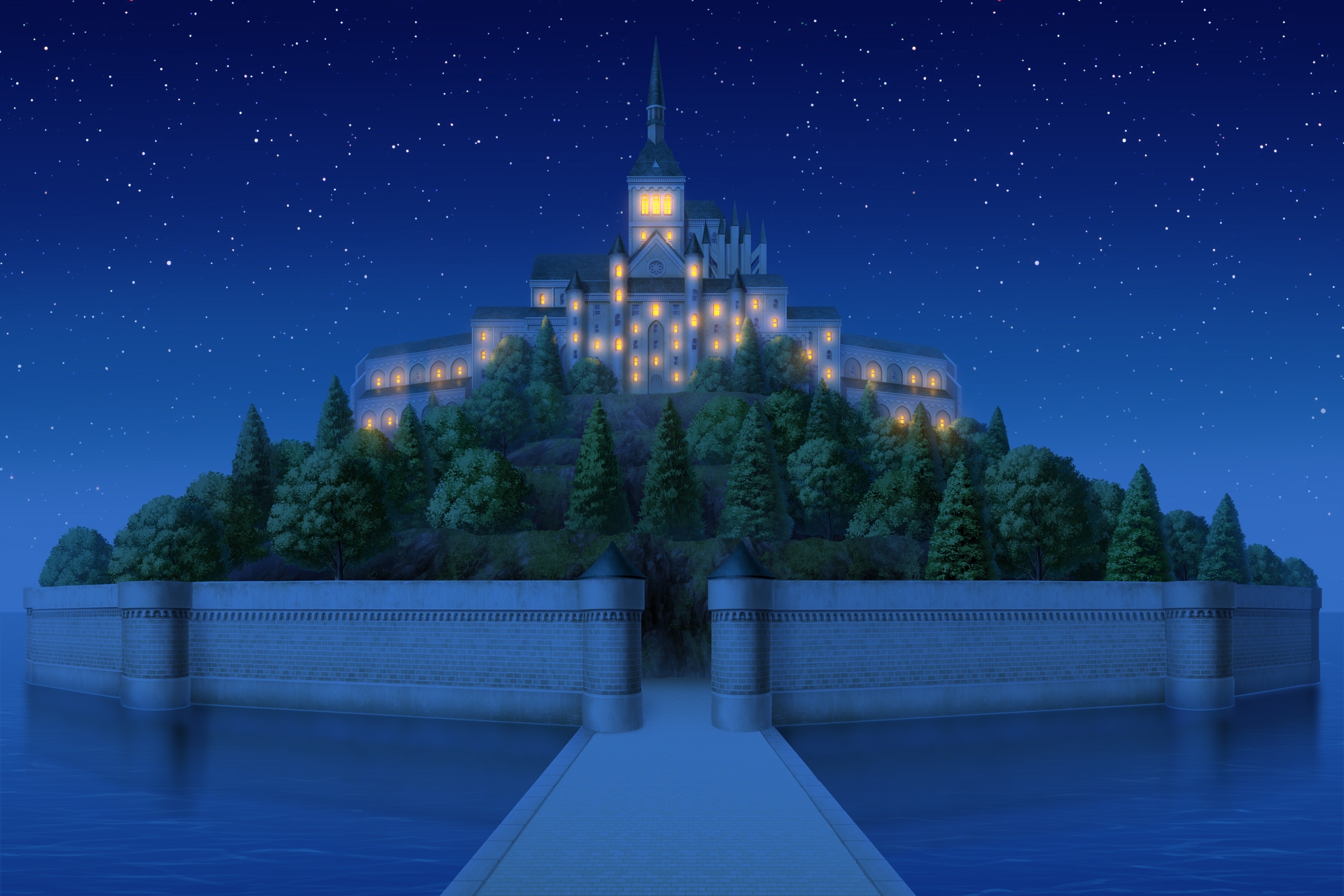 単品5種背景素材v03b海上の城