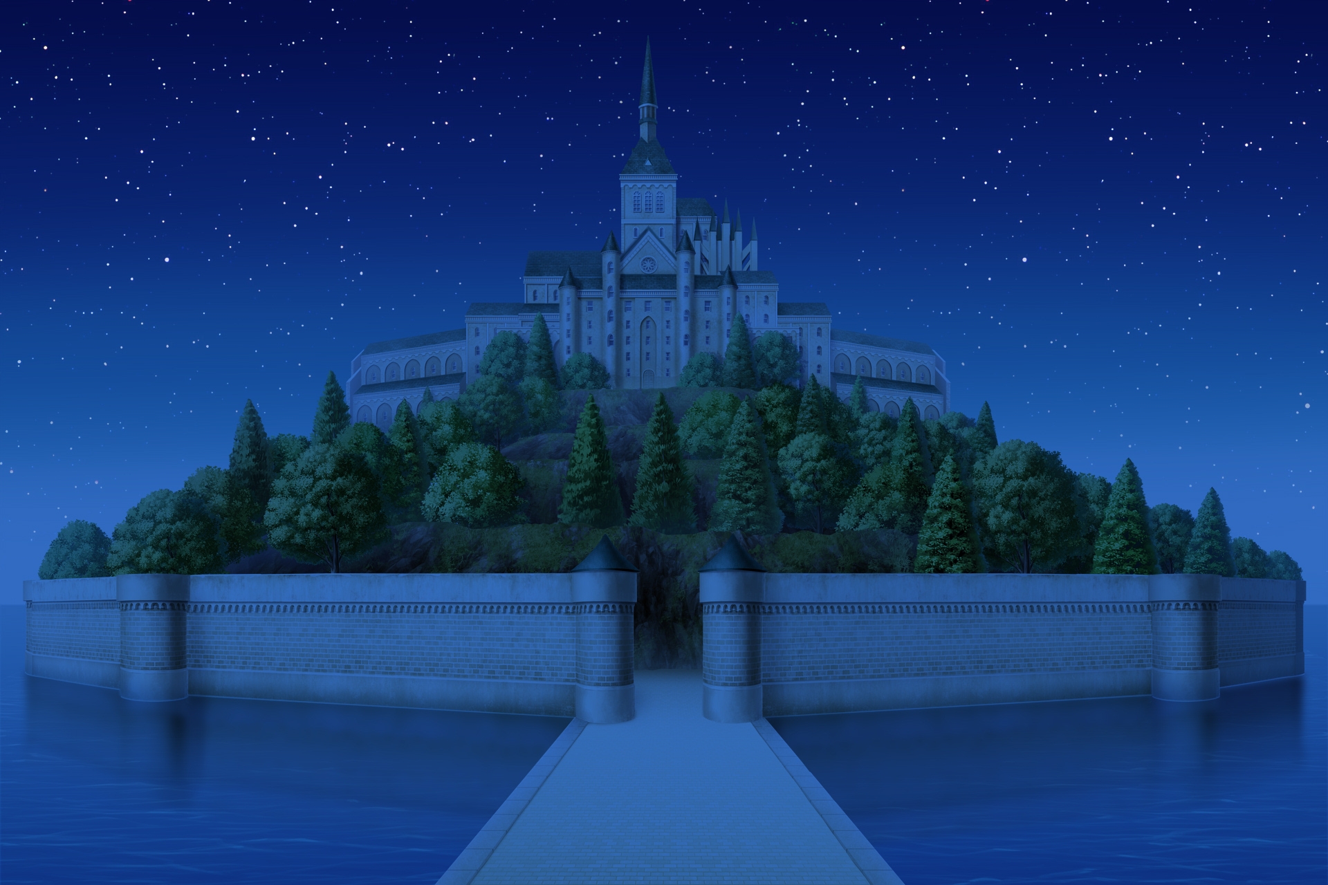 単品5種背景素材v03b海上の城