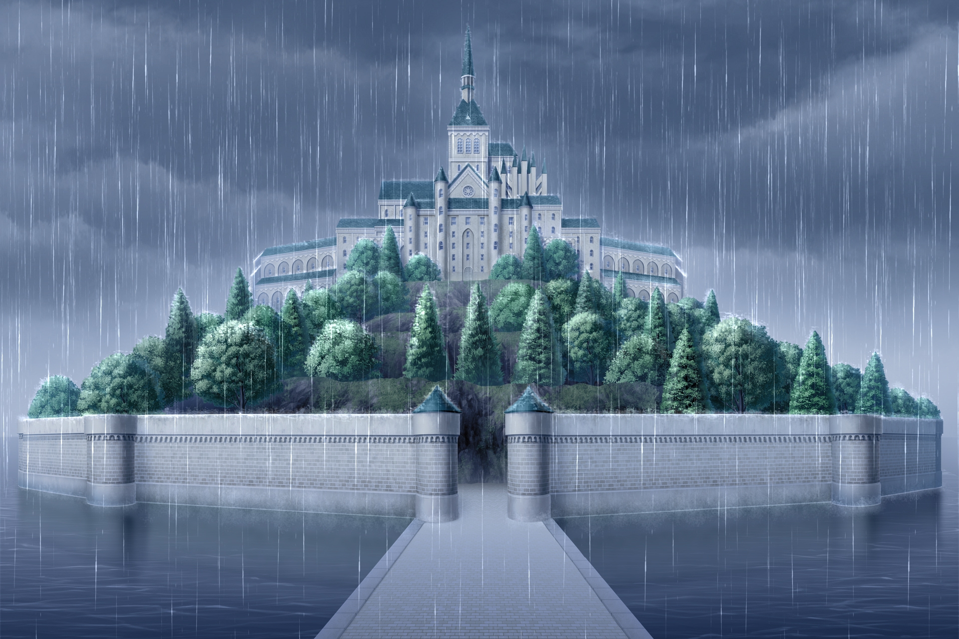 単品5種背景素材v03b海上の城