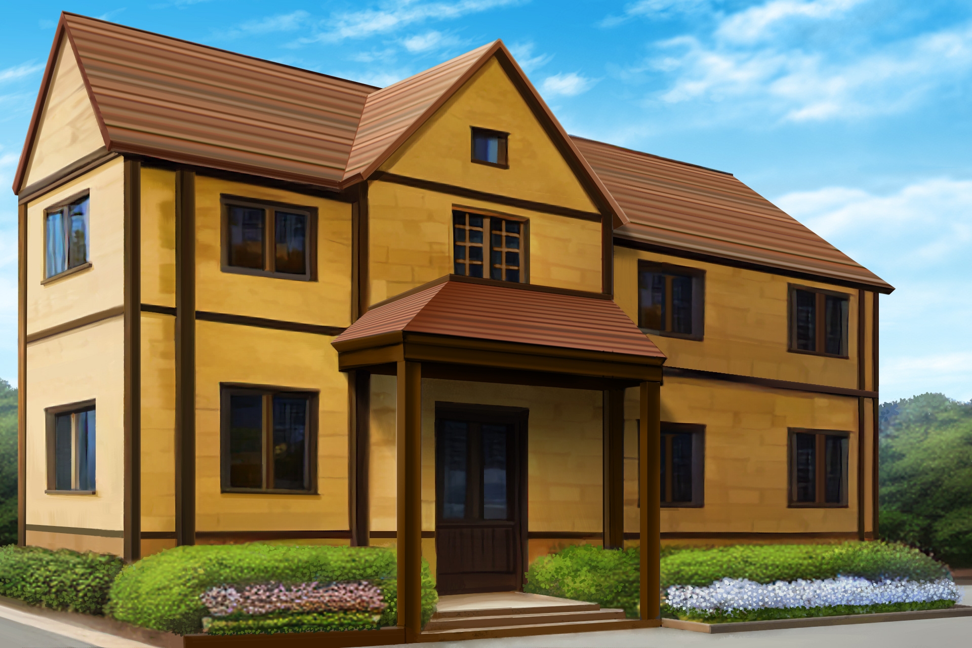 単品5種背景素材v05b民家2