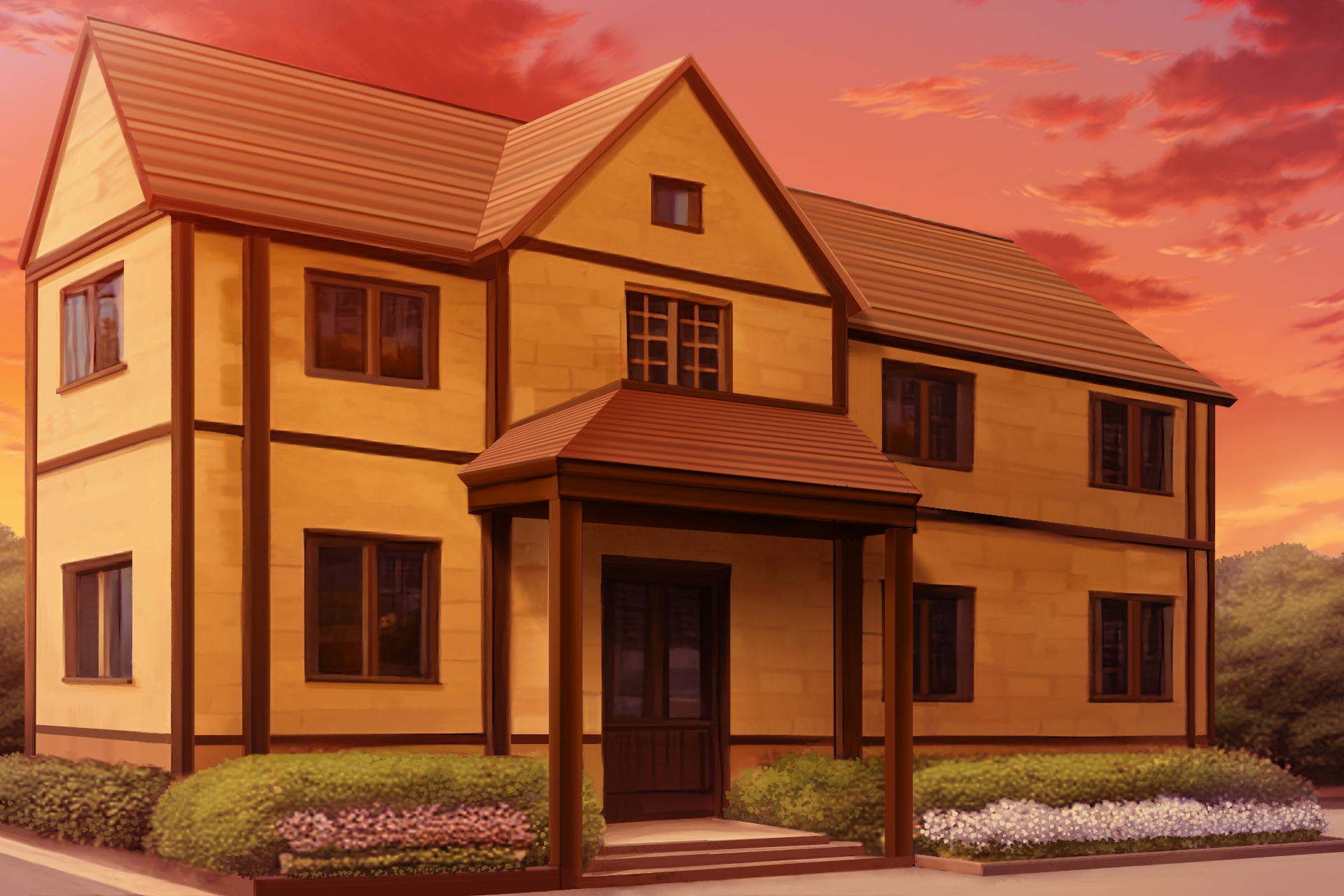 単品5種背景素材v05b民家2