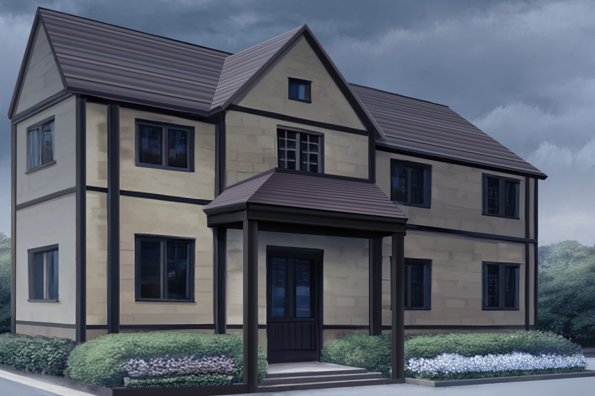 単品5種背景素材v05b民家2