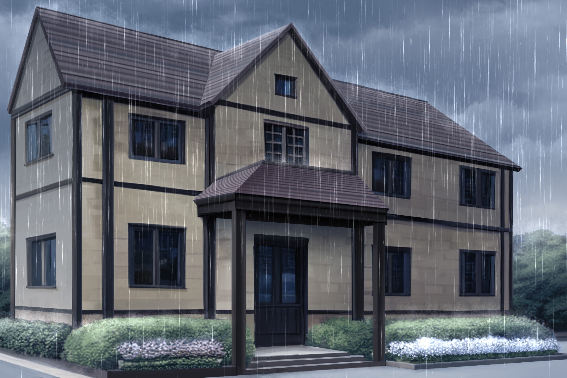 単品5種背景素材v05b民家2