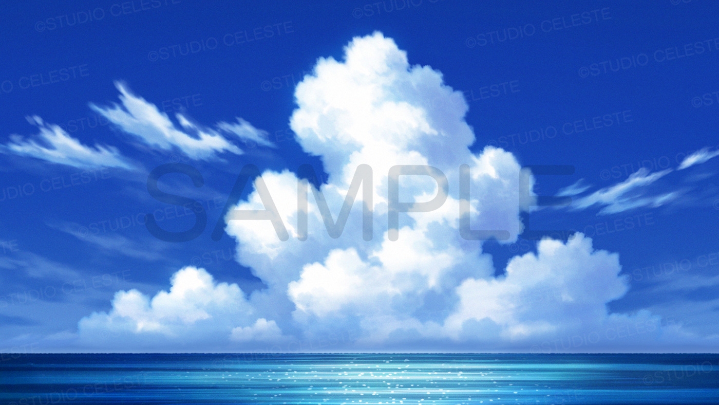 【背景素材集】夏空(入道雲)