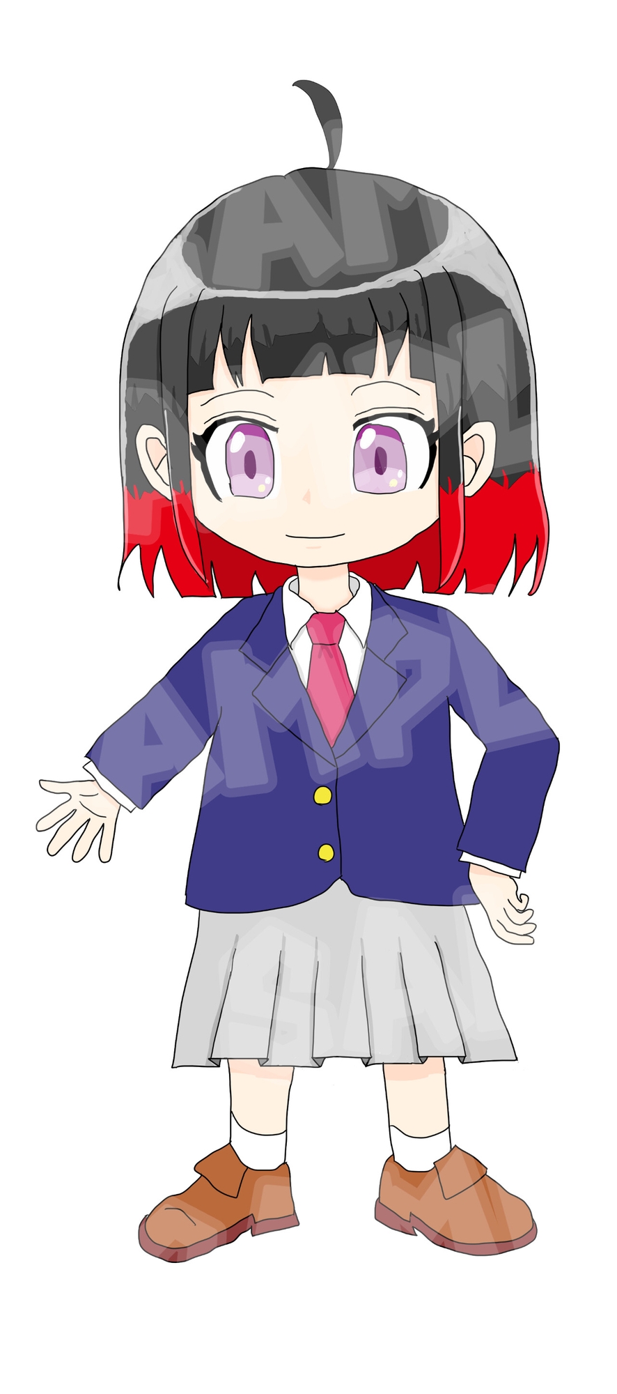 女の子 全身立ち絵_表情差分7種