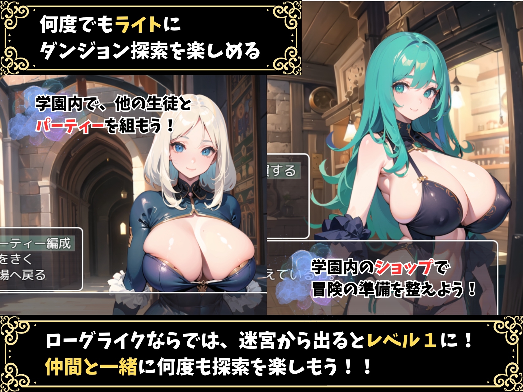 【R15版】魔法学園と不思議な迷宮 ～ローグライト&ハクスラダンジョンRPG～