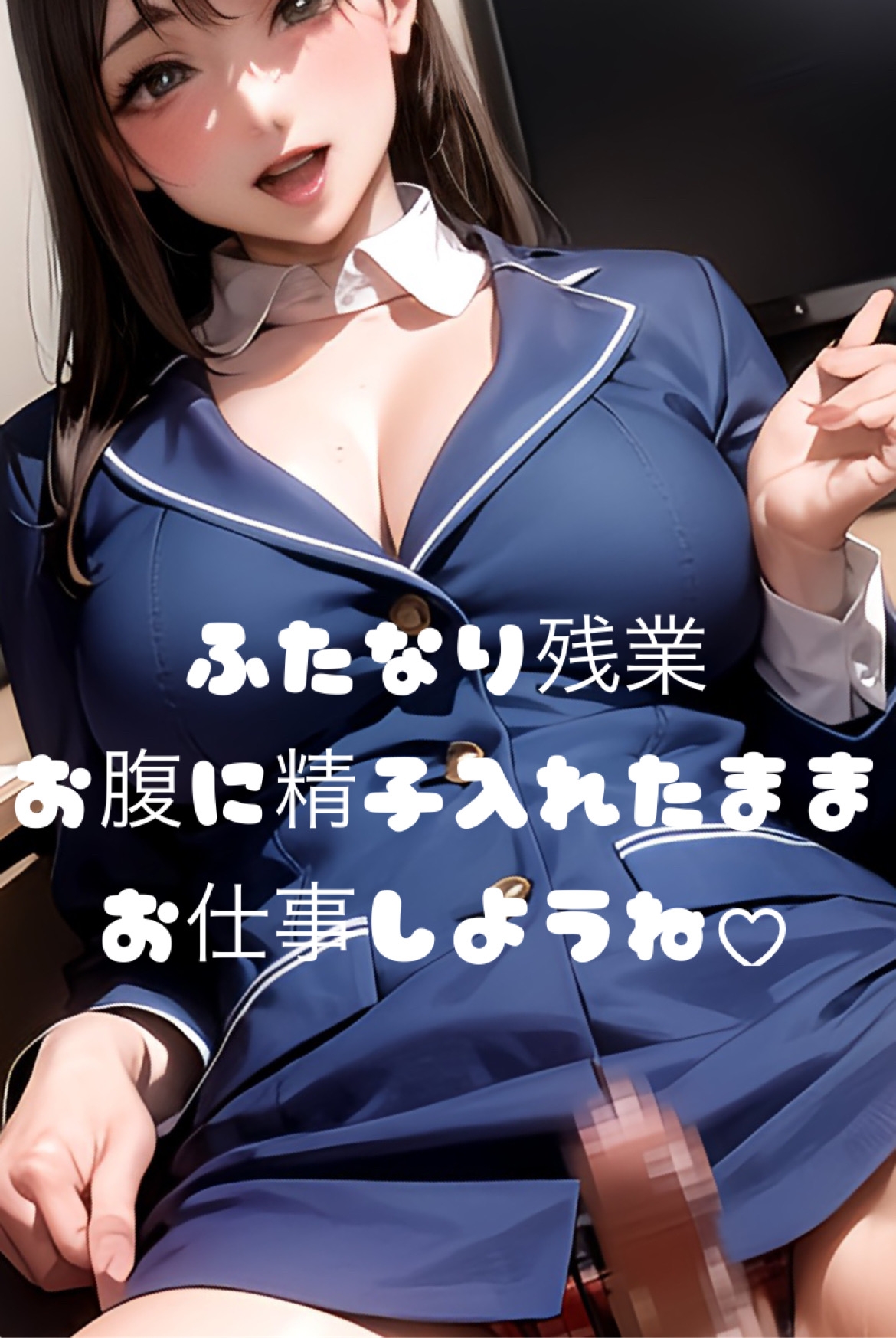 【逆転シチュ】ふたなり残業 お腹に精子入れたままお仕事しよ