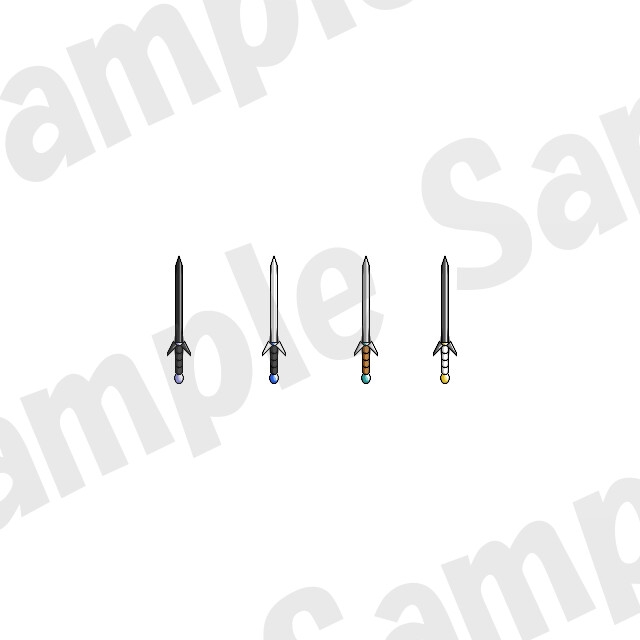 【画像素材】武器:セット2/7種/全36枚