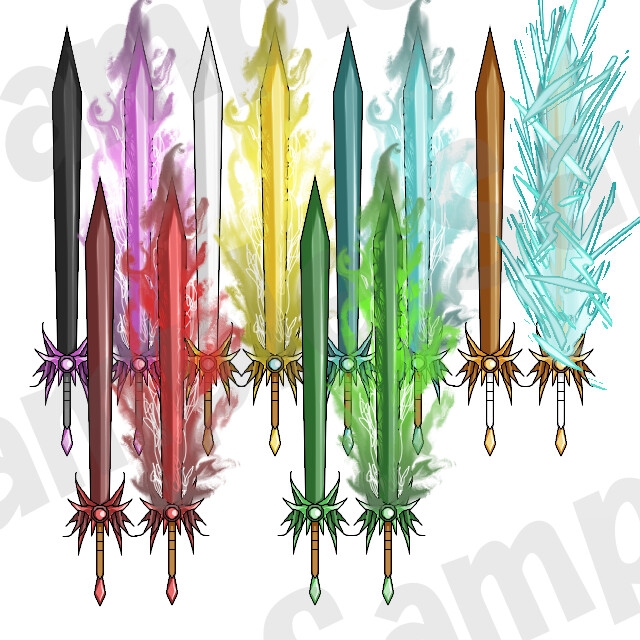 【画像素材】武器:セット2/7種/全36枚