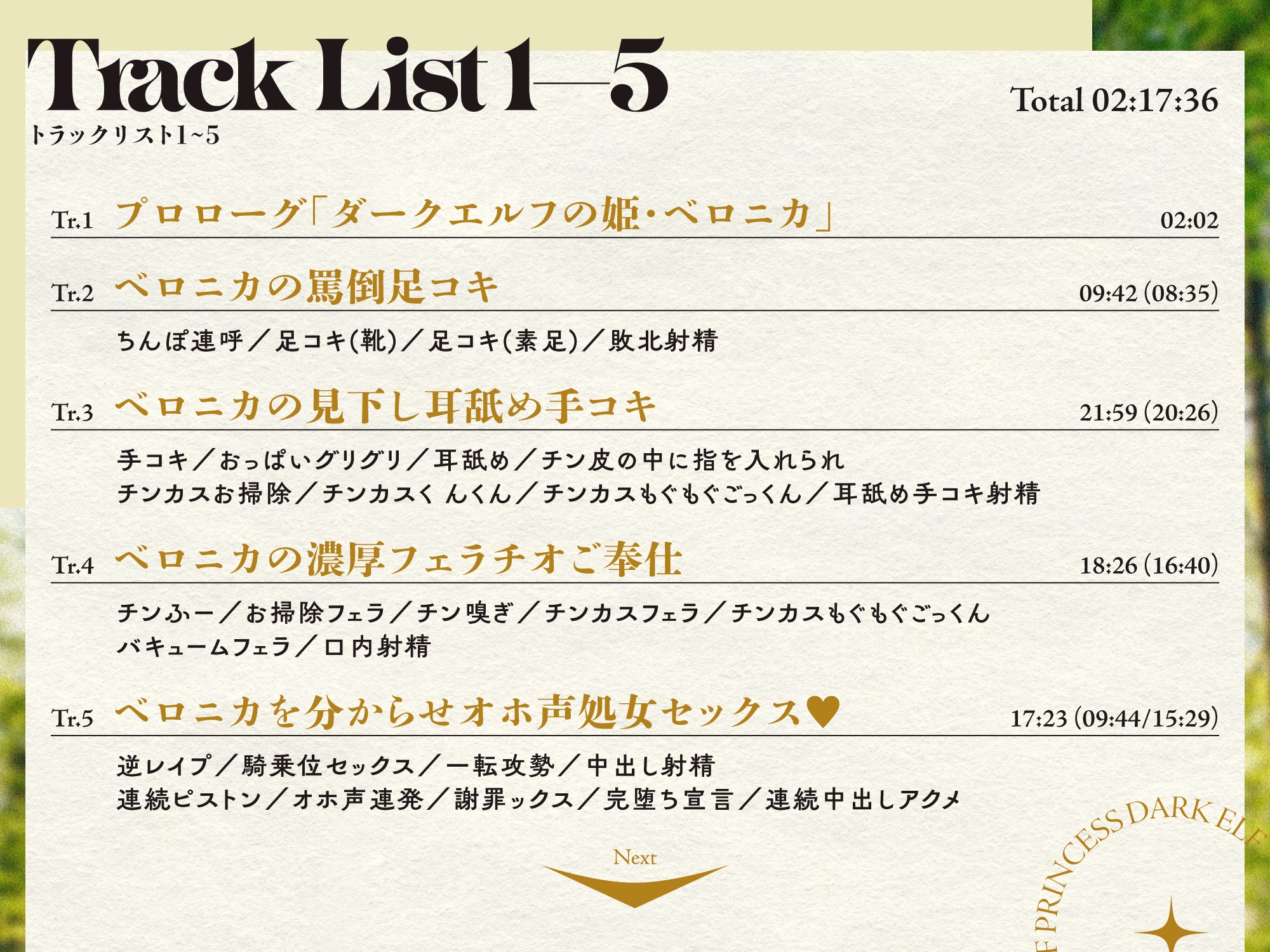 【⚠️10日間限定3大特典付き❗️】ダークエルフのお姫様がチンカス汚ちんぽに媚び媚びご奉仕してくれるお話♪【KU100】